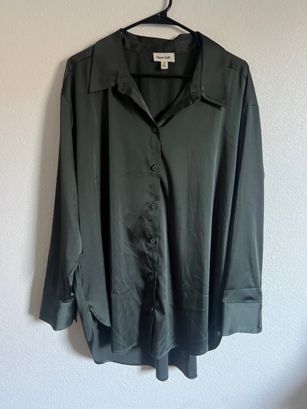 Open Edit Satin Button Up